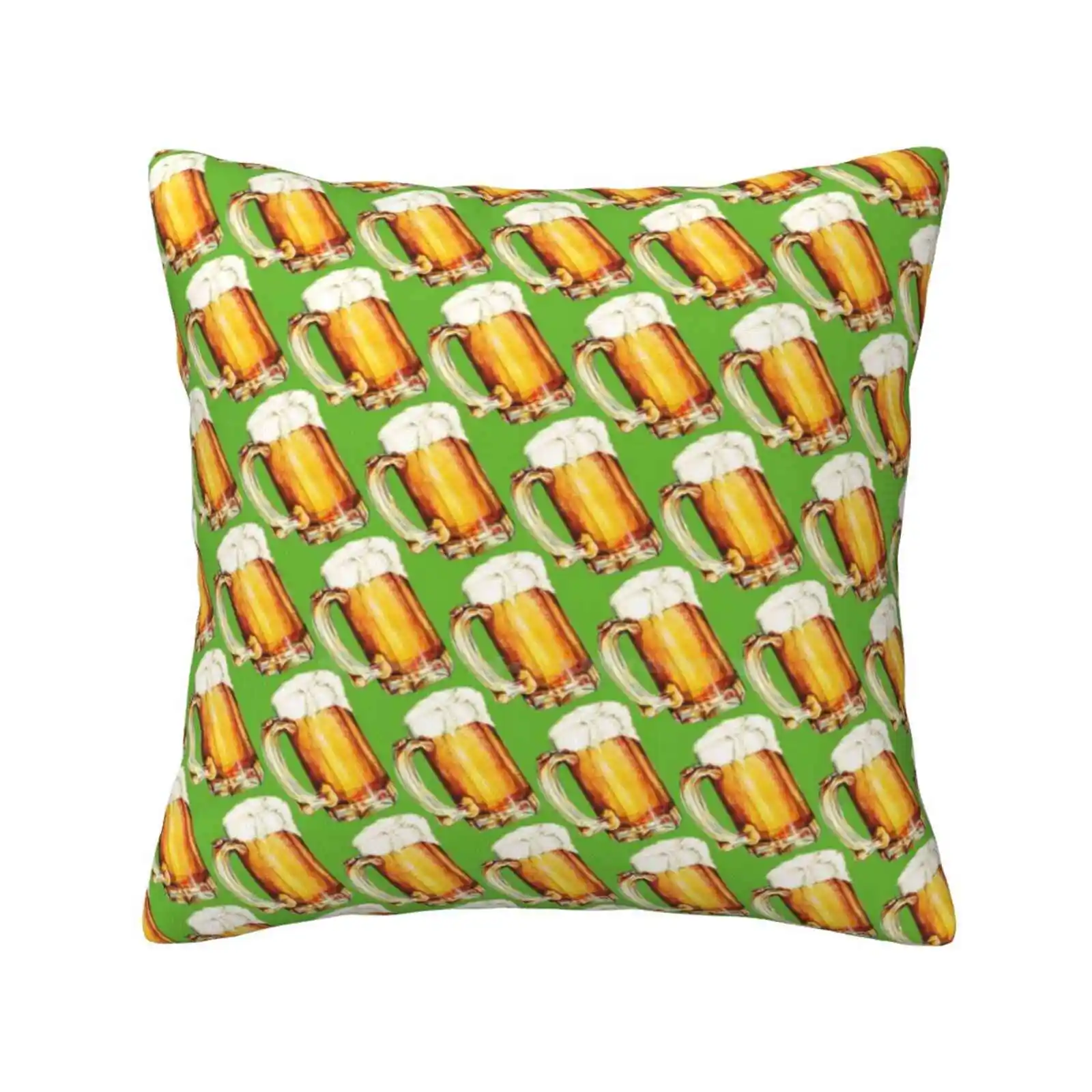 Day-Beer Pattern Home Sofa Car Waist Throw Pillowcase Beer Day Green Drink