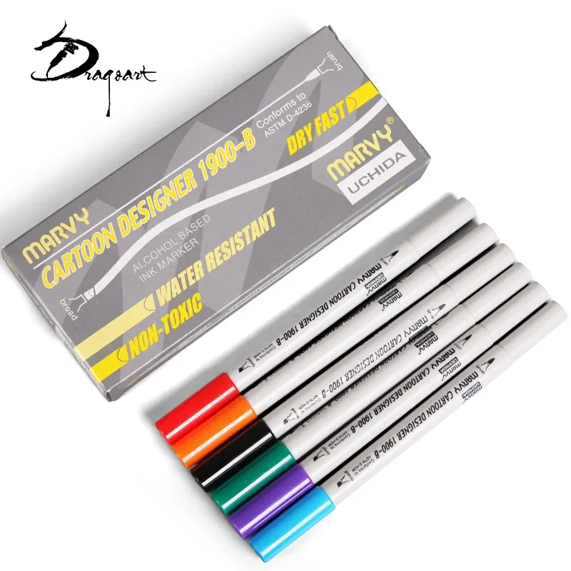 

Double-ended Tattoo Marker Pen Six Colours Skin Marker Fine Point Scribe Tattoo Tool Permanent Tattoo Accessories Supply Pen