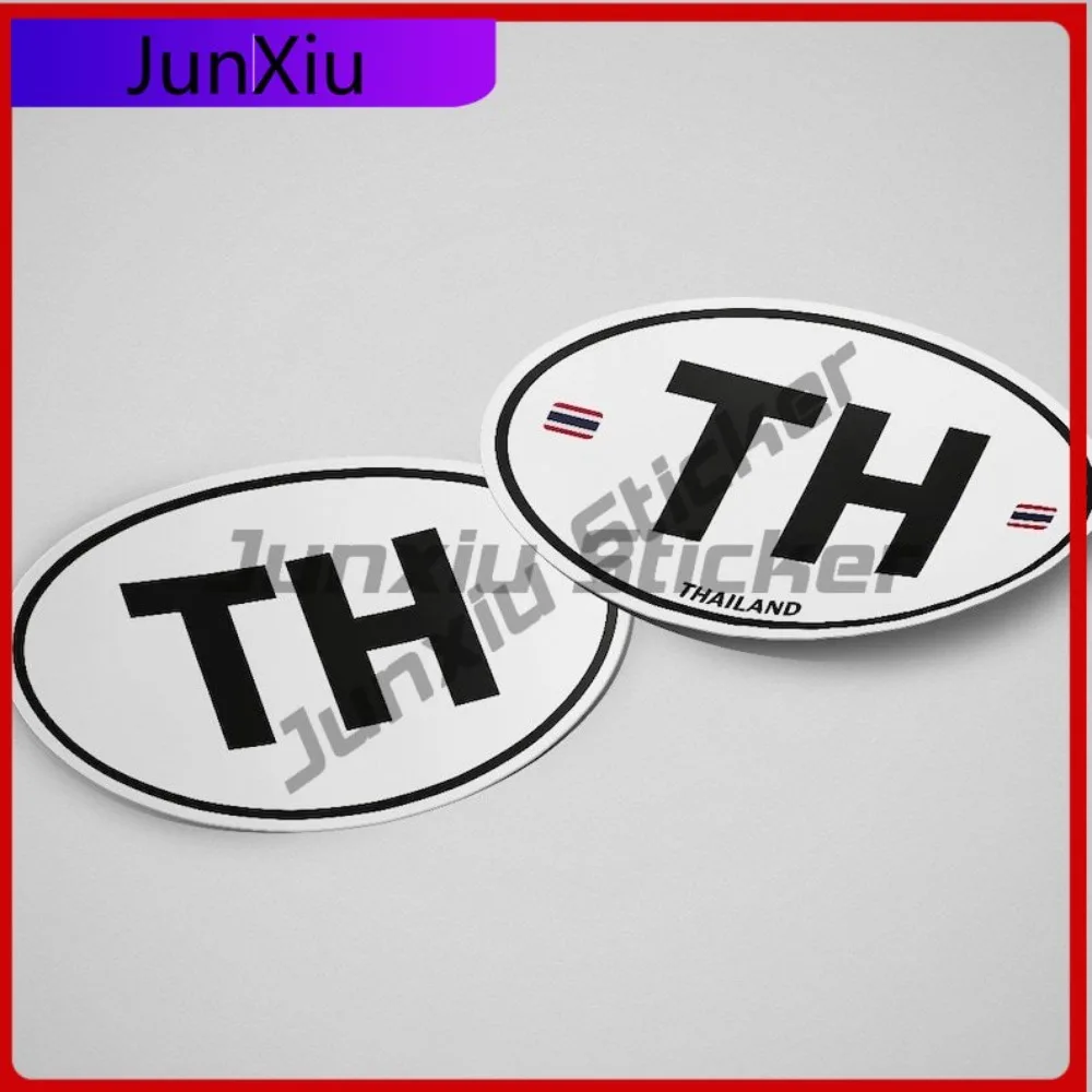 

Thailand Flag Sticker Oval-shaped White and Black Country Funny Air Conditioners Door Trim Scratch Proof Scratch Resistant Car