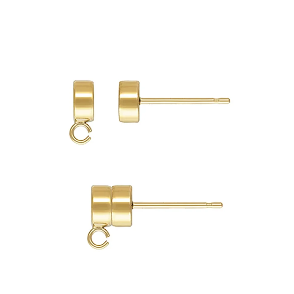 

14K Gold Filled Magnetic Post Earring w/ Backs Magnet Ear Studs for Jewelry Making 4.5mm