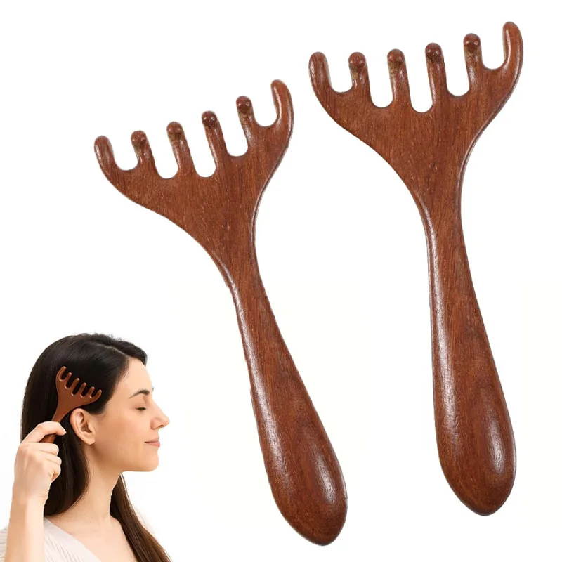 

1-40 шт., шестизубчатая расческа для ухода за головой, меридиан, массажный скребок для ухода за лицом и телом, инструмент для релаксации с широкими зубьями