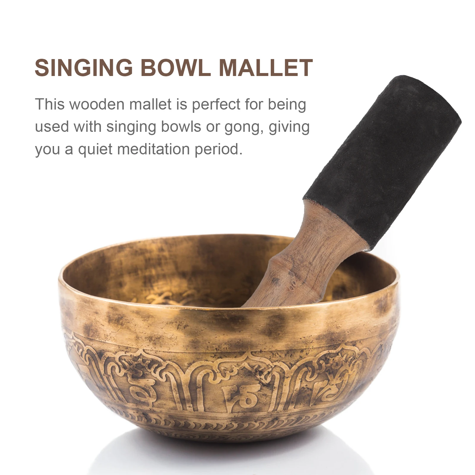 

Lightweight Compact Wooden Singing Mallet Gong Sound Bowl Stick Durable Wood Mallet Accessory For Meditation Yoga Bowl Striker