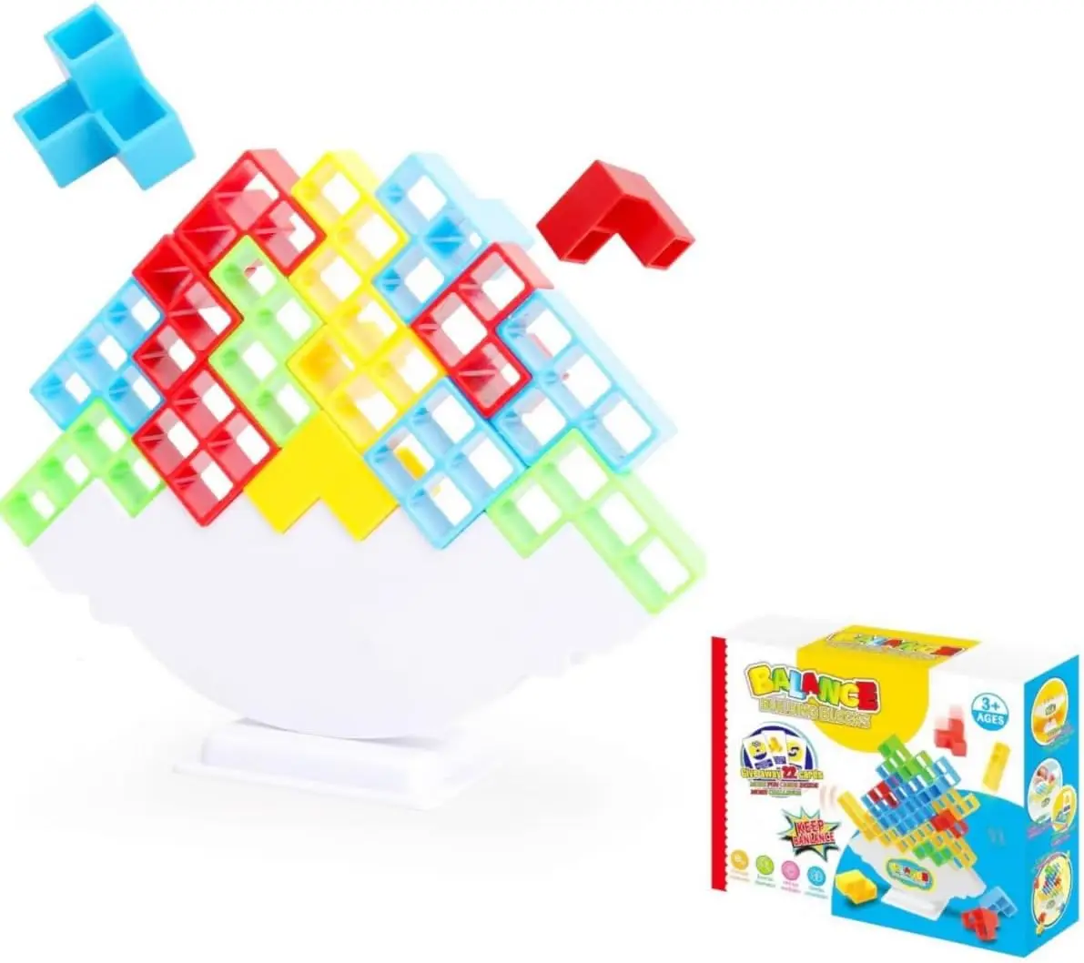 

Tetra Tower 32 Game Balancing Stacking Tetra Tower Blocks Game for Kids & Adults Team Building Blocks Toy (Tower32pcs)