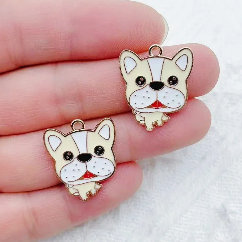 11pcs Cartoon Animal Dog Dog Accessories DIY Drip Oil Alloy Pendant Accessories Keychain Bag Pendant view 3
