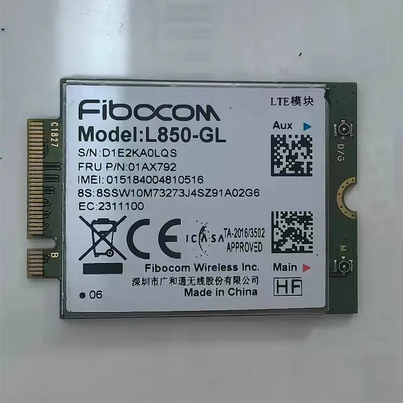 Fibocom L860-GL 4G Module Wlan Card LTE-A CAT16 4G LTE L860 FRU 01AX792