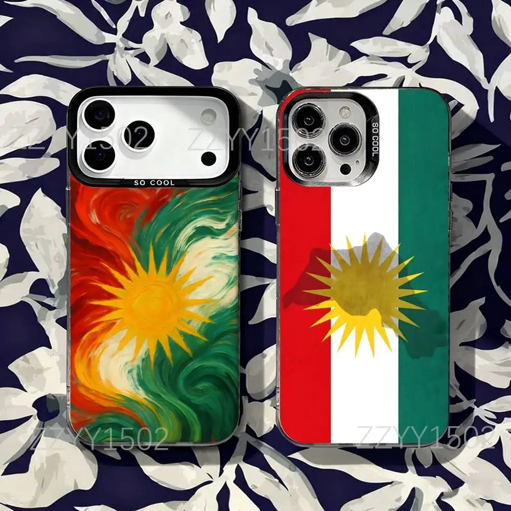 

Kurdistan Flag Phone Case For iPhone 17,16,15,14,13,12,X,8,Pro,Max,Plus,SE4,Air,Mini HD Black IMD Matte