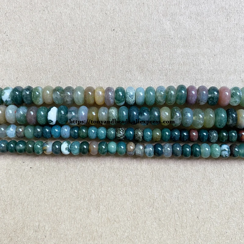 Natural Stone Smooth Rondelle Indian Agate 7\