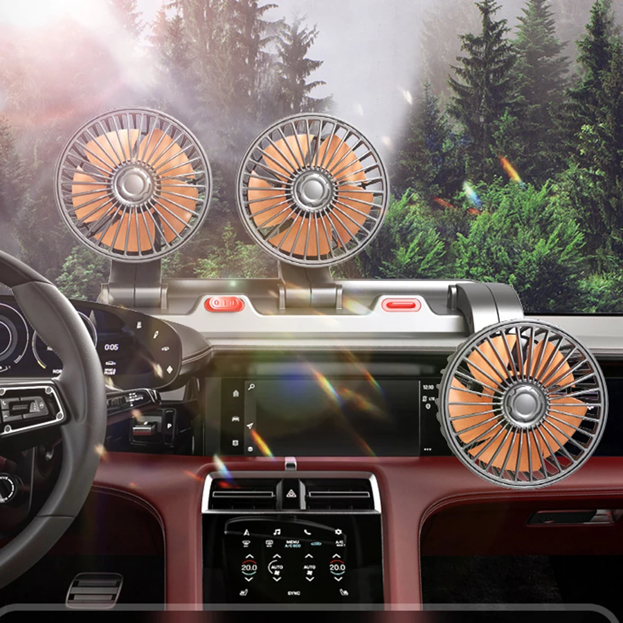 

Powerful Three Heads 360° Rotatable 2 Speeds Car SUV Truck BUS Van Mini Cooling Fan
