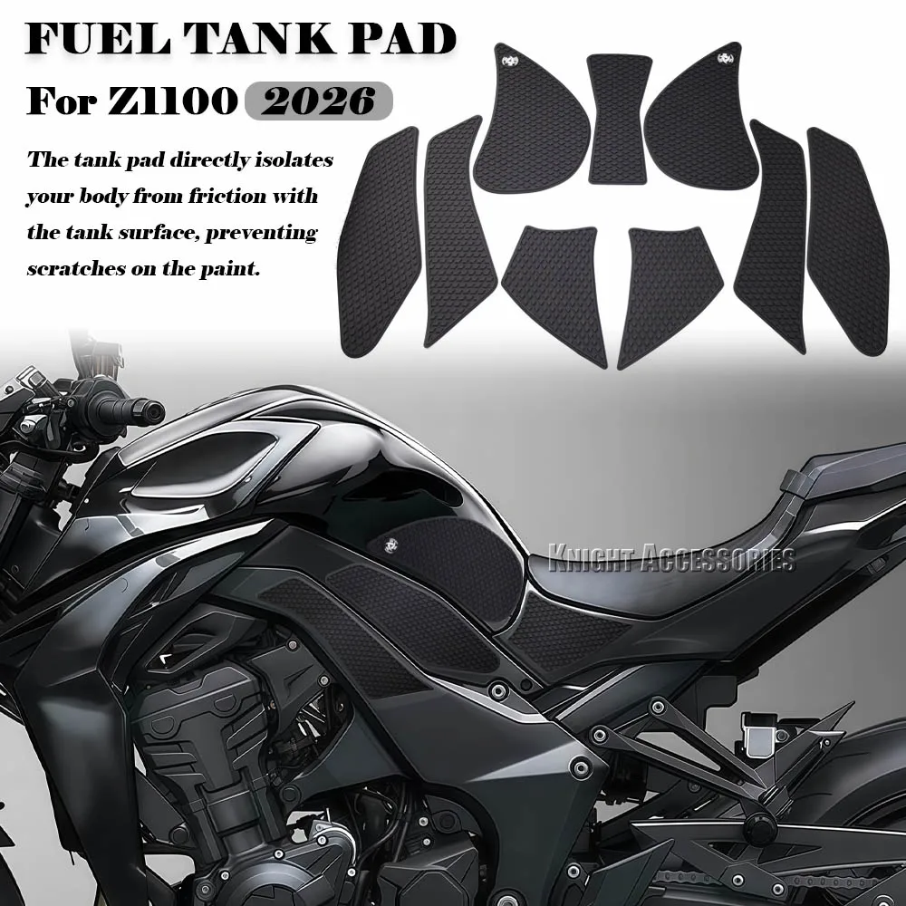 For Z1100 Z 1100 2026 Motorcycle Waterproof Sticker Tank Pad Protector Decal Gas Knee Grip Traction Pad Side Rubber Sticker
