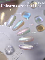 Summer and Autumn Mermaid Unicorn Pearlescent Aurora Nail Gel, 6PCS 2025 New Seasonal Trend Whitening Gel