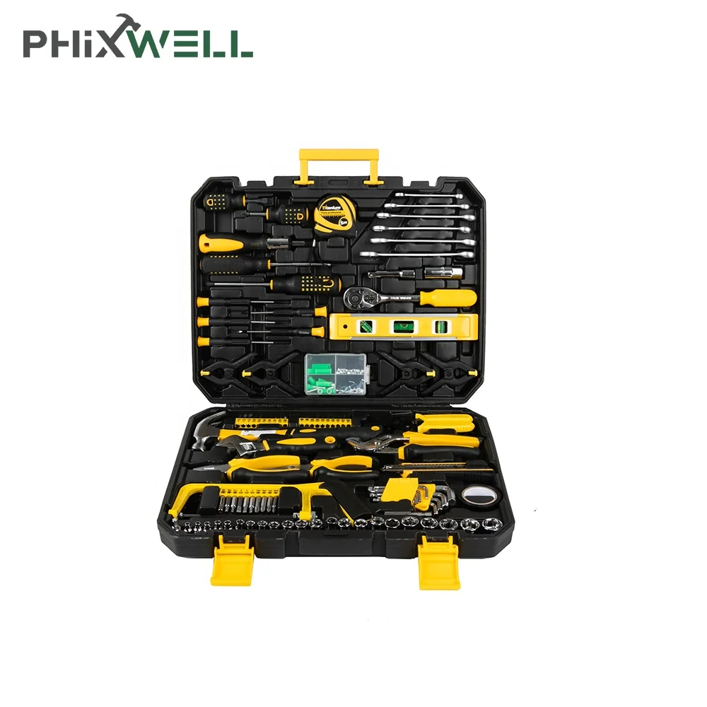 156 Pcs Tool Sleeve Household Box Wrench Hammer Hexagonal Key Combination Set Car Packaging Wrench Hand Tool Set Box