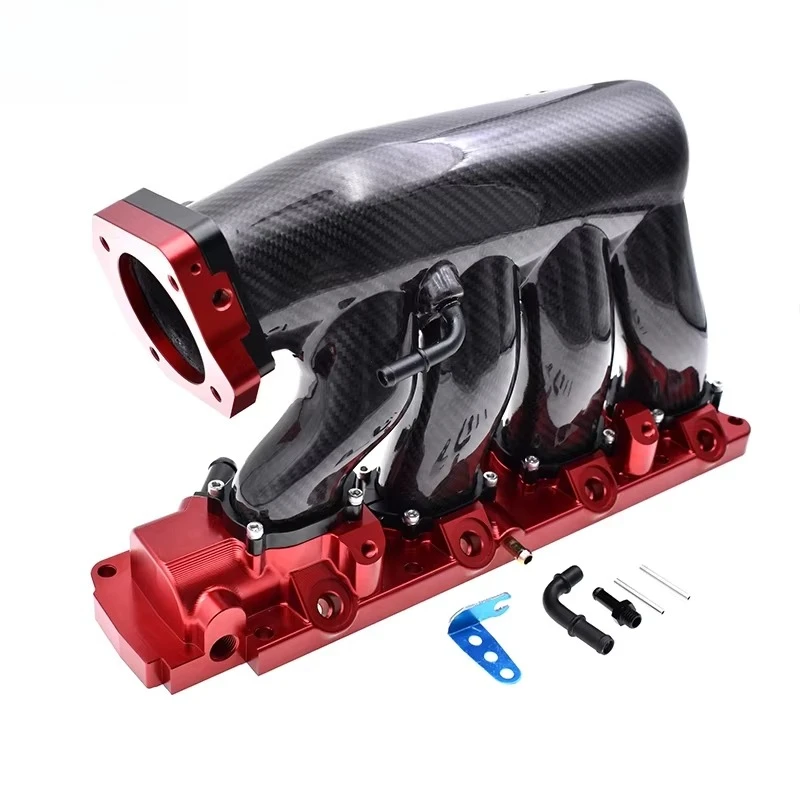 70Mm Throttle Body True Carbon Fiber Intake Manifold for Honda K20 K24 Engines