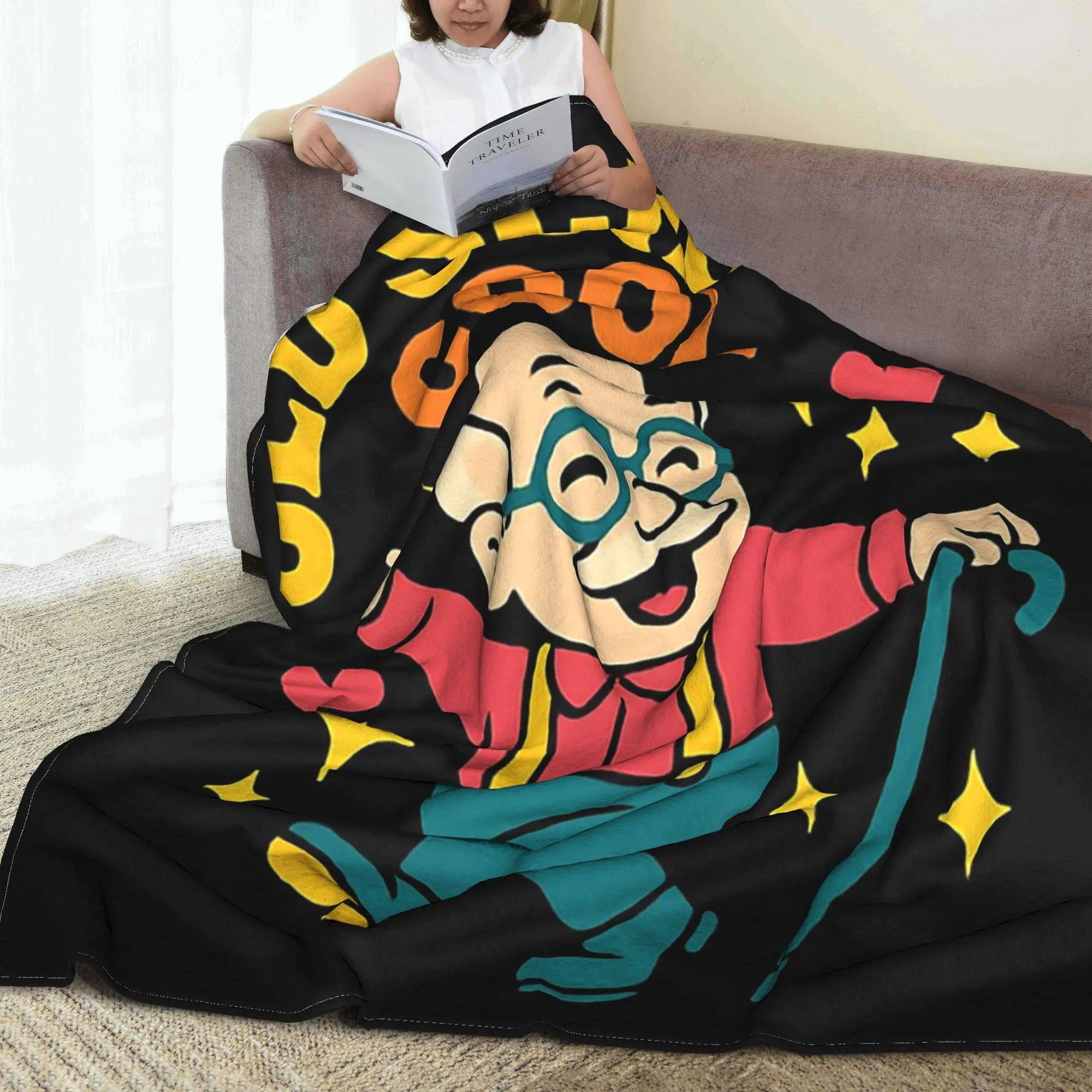 

Old School Cool Happy Grandpa Retro Fun Blanket Warm Flannel Sofa Throw Blanket for Home Bedroom Outdoor Throws Bedspread Quilt