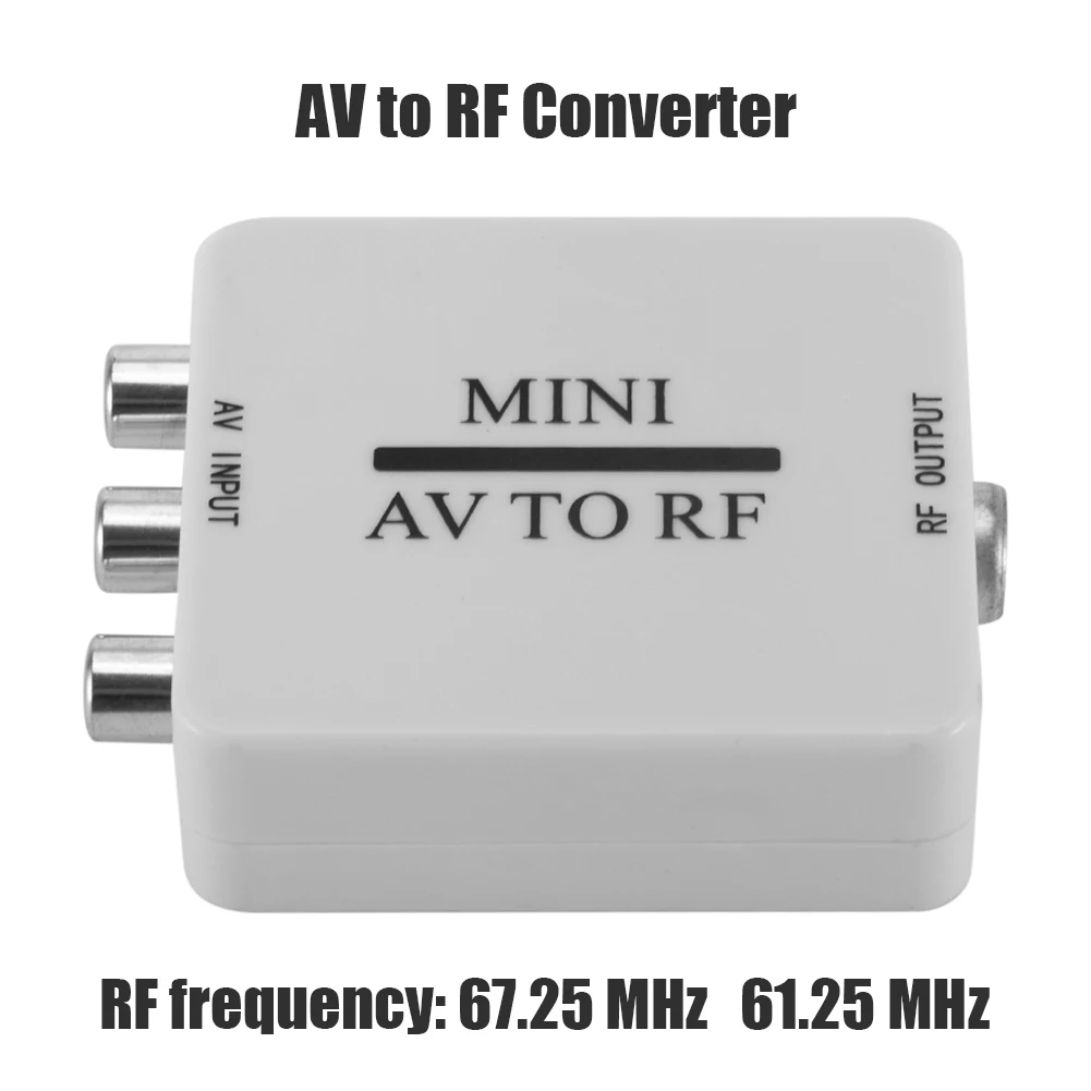 Portable AV To RF Mini HD Video Converter Multi-functional Classic Texture Adapter Box RF Amplifier TV Switcher