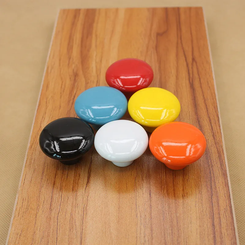 Botão de armário de cerâmica colorido crianças alças para móveis gaveta puxadores armário de cozinha alças gabinete gamer