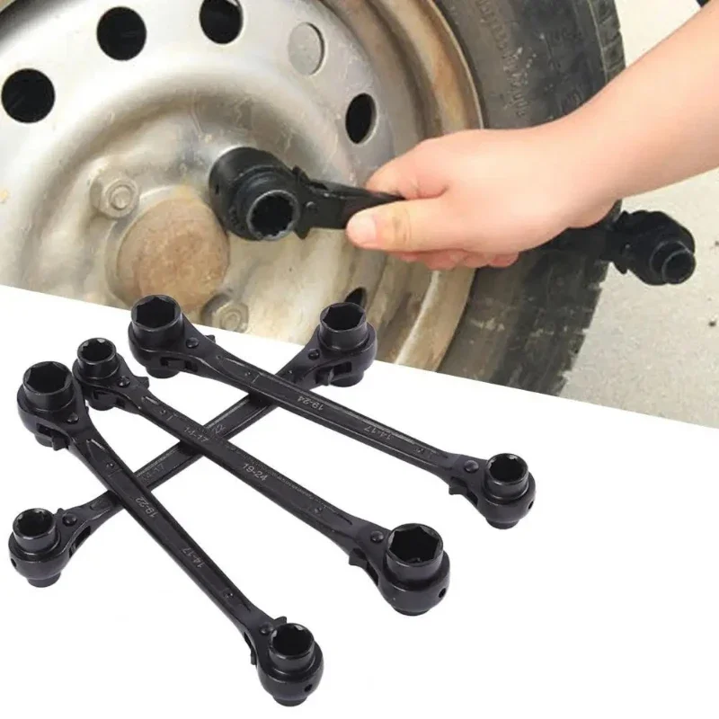 Multi-functional Double-Head Quick-Release Wrench with Bi-directional Ratcheting Function - Rust-resistant for Workshops