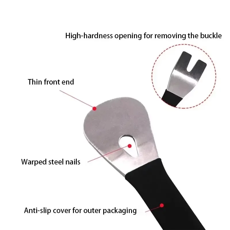 Automotive Upholstery Clip Removal Metal Pry Bar Double-ended Pry Tool for Car Door Panel, Stereo, Navigation & Dashboard Repair