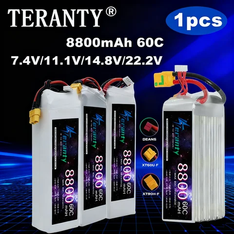 TERANTY 8800MAH 2S 3S 4S 6S 60C Lithium Polymer Battery For RC Car Drone Quadcopter Boat 7.4V 11.1V 14.8V 22.2V Battery