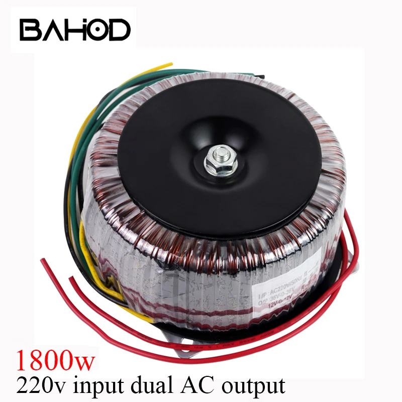 

BAHOD 1800w 220v Input Dual AC Output Toroidal Power Transformer for HIFI Amplifier Audio