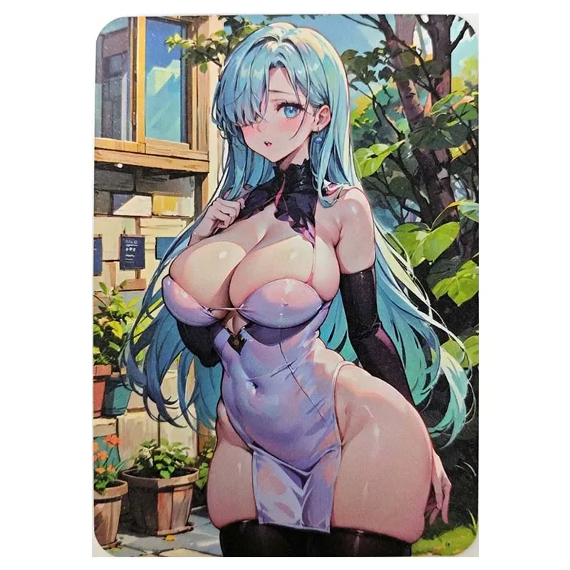 Anime Goddess Story Rare A6 Size Refraction Foil Nami Hatsune Miku Uta Eula Jean Toys for boys Collectible Card Birthday Present