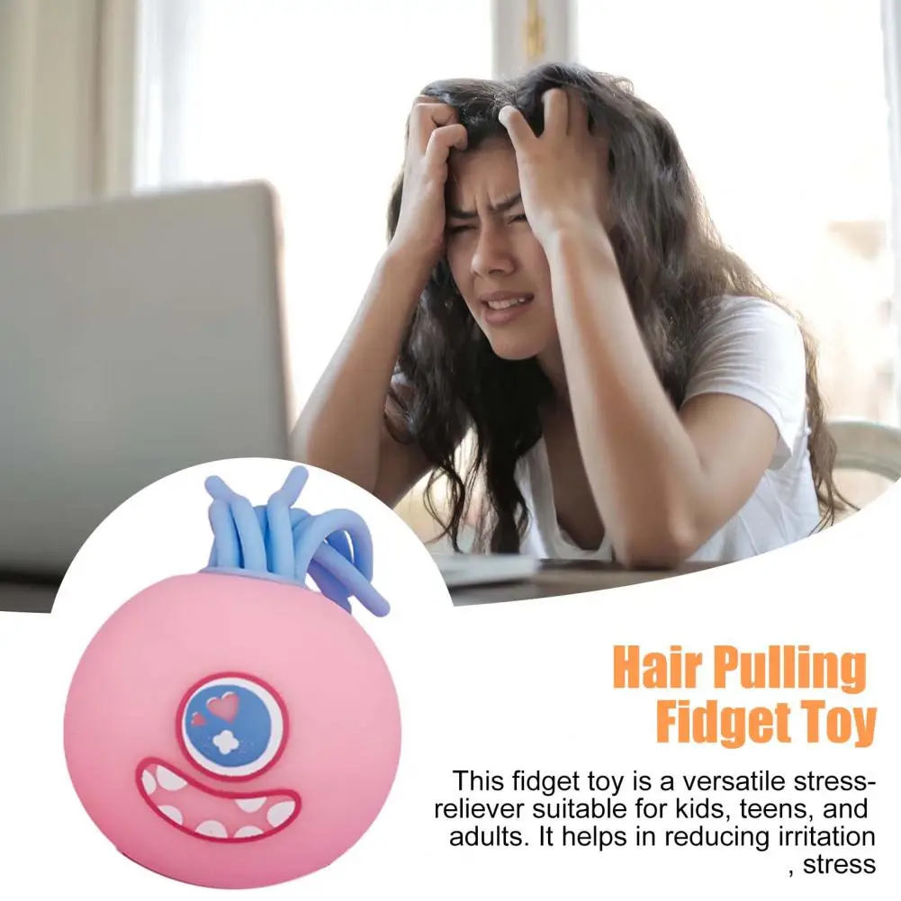 Haare Zupfen Squeeze Ball Zappeln Spielzeug für Kinder Erwachsene Haar Ziehen Cartoon Stress Ball für Angst Relief Tragbare für Stress