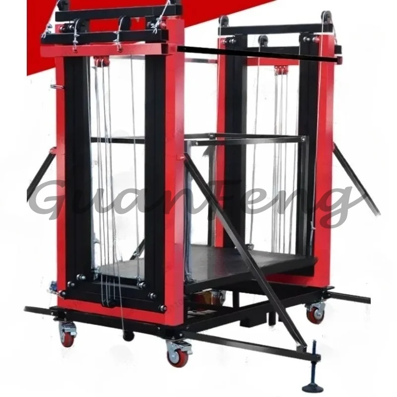2m-7m Electric Scaffolding Mobile Automatic Lifting Platform Small Lift Ladder New Construction Lifting Foldable Home Improve