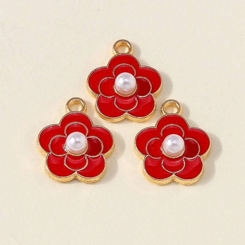 20 Stück niedliche bunte Emaille-Blumenanhänger für die Schmuckherstellung, Tropfenohrringe, Halsketten, Armbänder, DIY-Bastelzubehör ﻿ – Detail 17