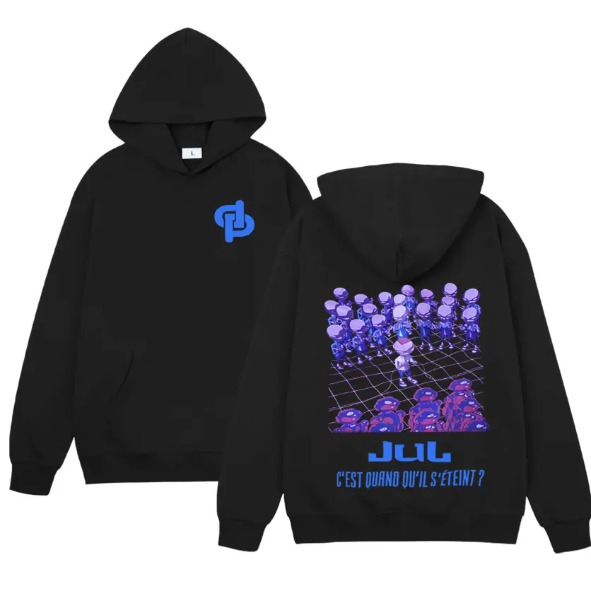 

2026 French Rapper Jul Album Hoodie Mens Clothes Loose Pullover Fashion Oversized Long Sleeve Harajuku Fleece Sweatshirt Unisex