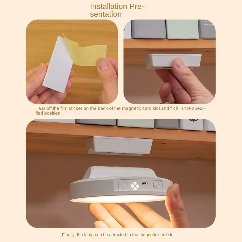 Adjustable Magnetic Reading Lamp 3 Color Temperature Adjustable Brightness Bedroom Table Lamp Round Punch Free