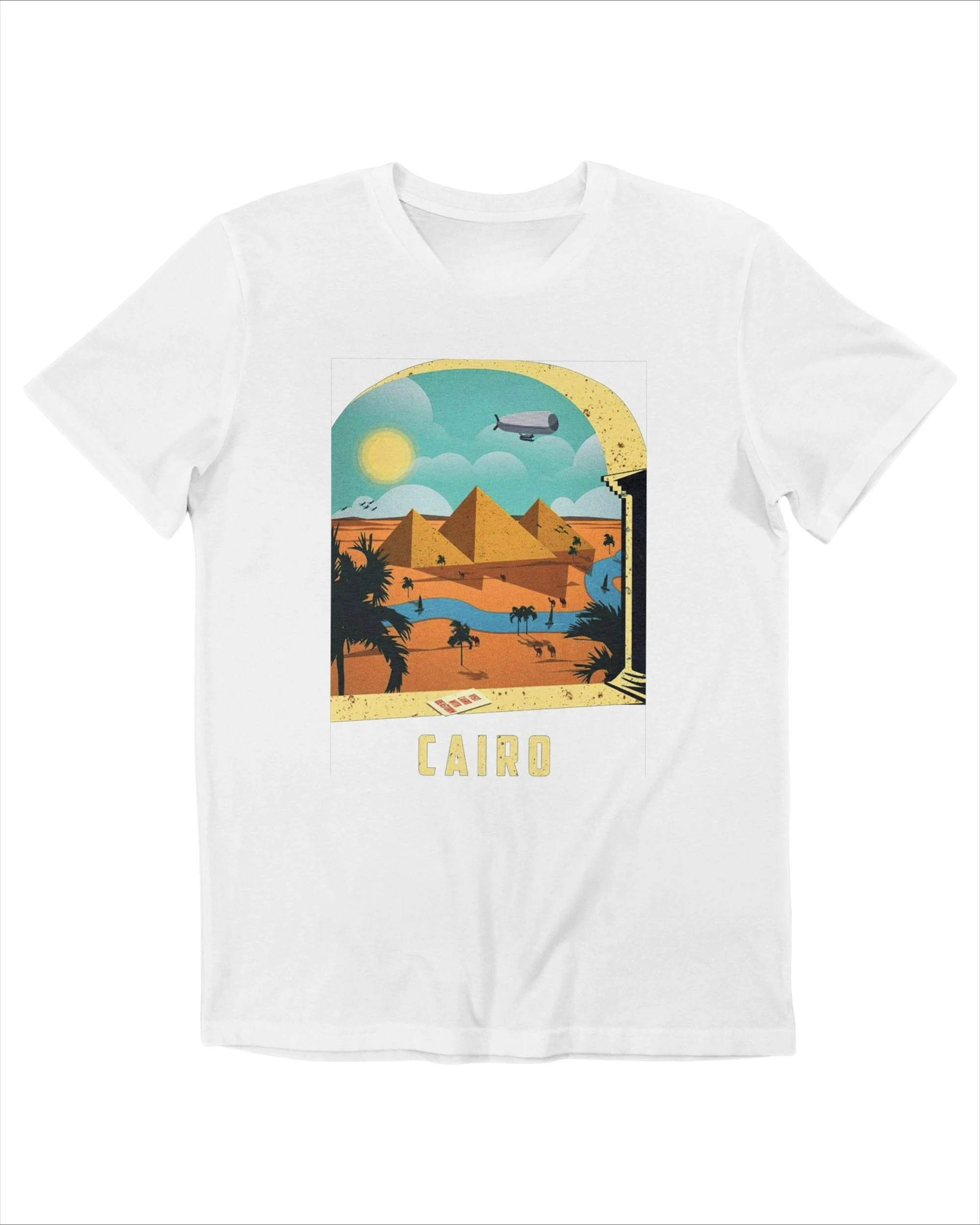 

Cairo Original Et Vintage Street Fashion Graphic Printing Summer Luxury Brand Cotton Men's and Women's T-Shirts Short Sleeves