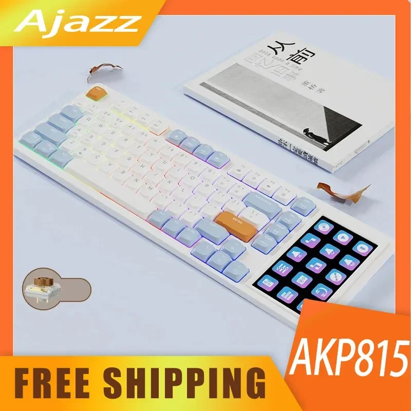 

Ajazz AKP815 81 Keys Wired Mechanical Keyboard RGB Backlit Gaming Keyboard LCD Color Screen Ergonomic For Game Laptop PC Desktop