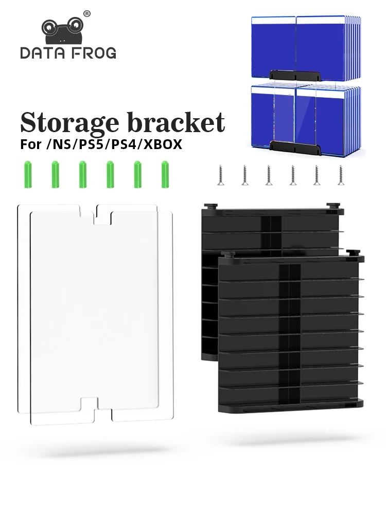 DATA FROG 32pcs Disks Game Card Holder Stand For PS5/PS4 CD Disks Card Bracket Compatible-Nintendo Switch/Xbox One Accessories