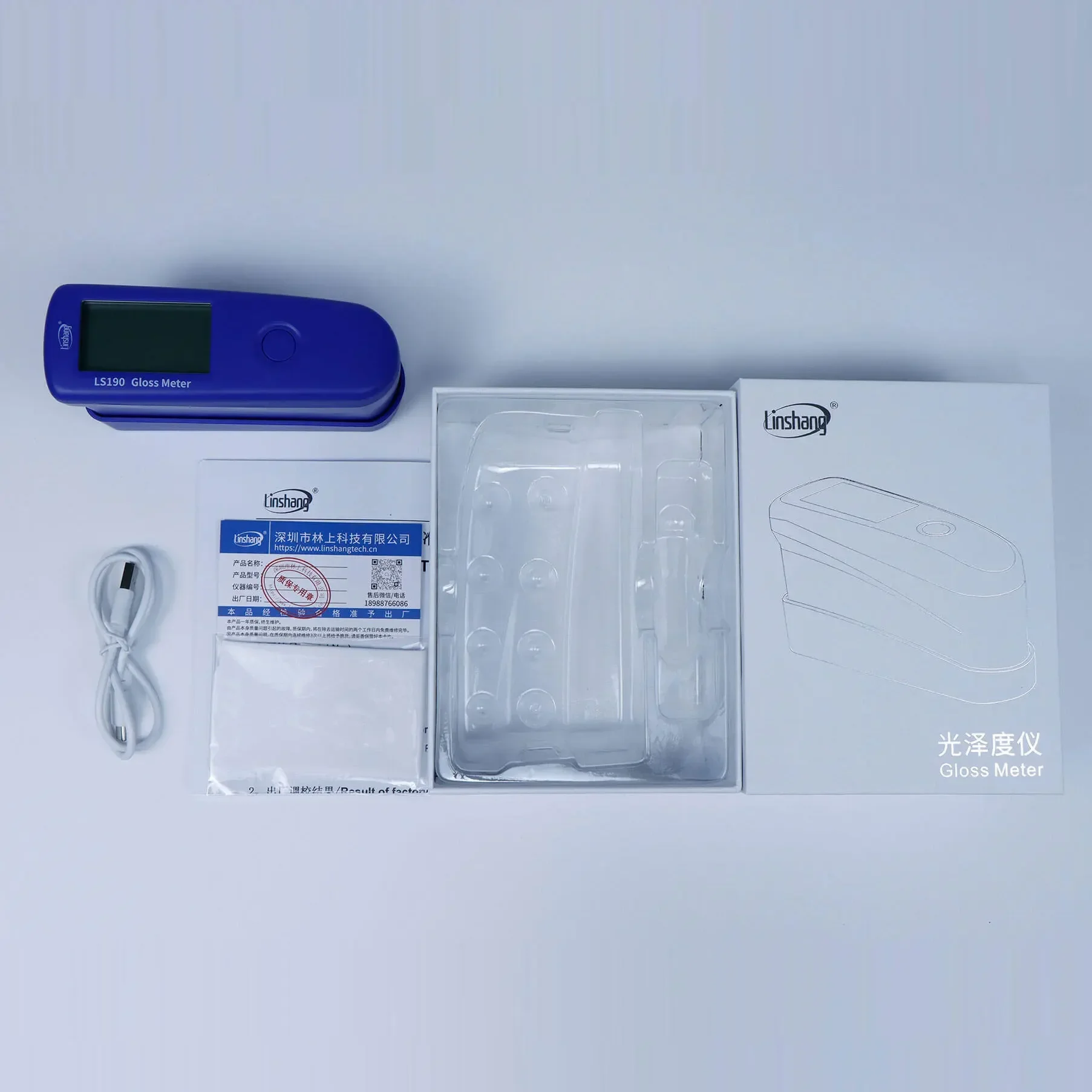 ポータブルハンドヘルドグロスメーター、ペイントコーティング、インク光沢計、60角度、0-200gu、ls190