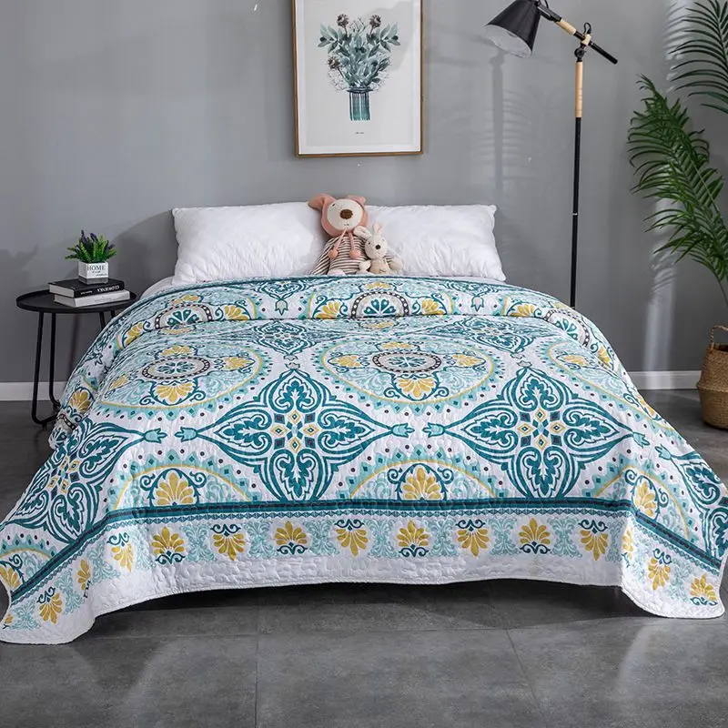 Bohemian Quilted Bedspread Reversible Soft Microfiber Lightweight Coverlet Bedding Set For Bedroom Guest Room Adults Kids All