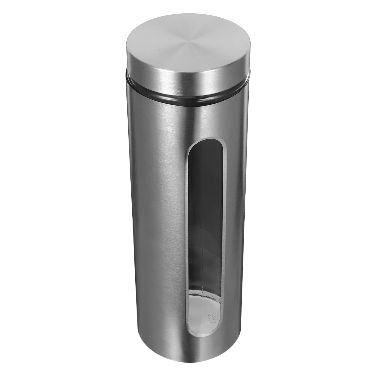 

Stainless Steel Food Storage Canister Glass Visibility Moisture Proof Fresh Keeping 1800Ml Coffee Tea Sugar Jar Sealed Container