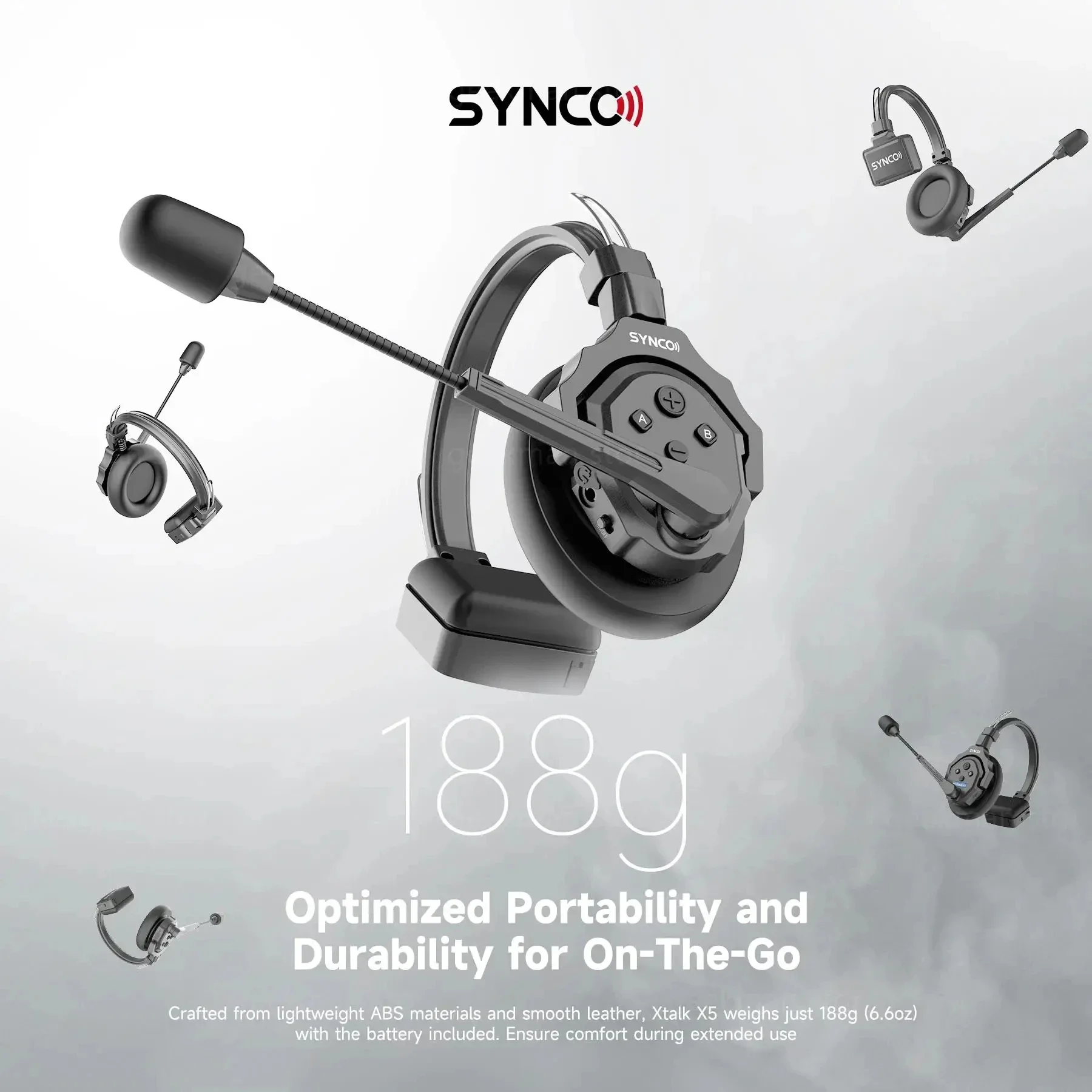 SYNCO Xtalk X1 X3 X5 2.4G Wireless Intercom System Communication Headset With Battery Noise Reduction Intercom Headset