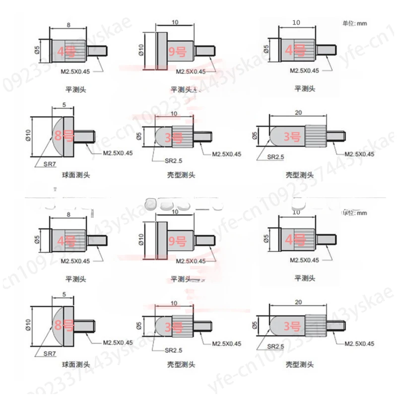 Indicador de Dial sonda M2.5mm, indicador altura, indicador sonda, Stylus plano de mesa,de forma especial
