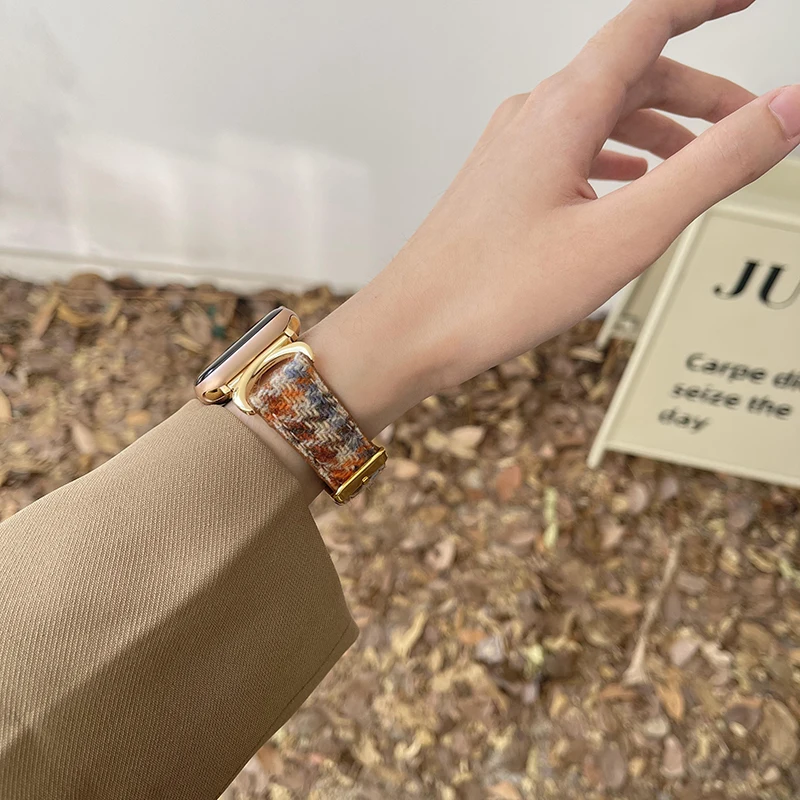 Apple Watch用レトロレザーストラップ,44mmバンド443849,iwatchシリーズ7 8 6 se 5 4