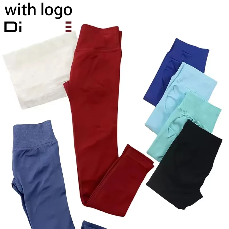 شعار السراويل Df تأثير طماق النساء سلس اليوغا السراويل Scrunch الملابس يغطي الرجل منخفضة مضلع حزام Fiess جوارب رياضية Capris