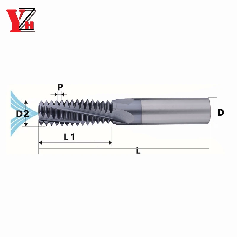 

Customized Thread Milling Cutter Internal-cooling HRC60 Full Tooth ISO Inch Pitch CNC For Steel Aluminum