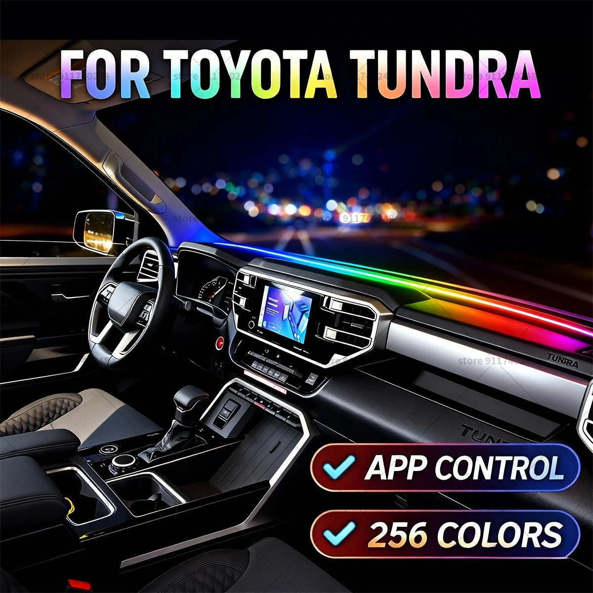 

Для Toyota Tundra автомобильная декоративная световая полоса, красочная акриловая звукоизоляционная полоса на переднее лобовое стекло, свет окружающей среды