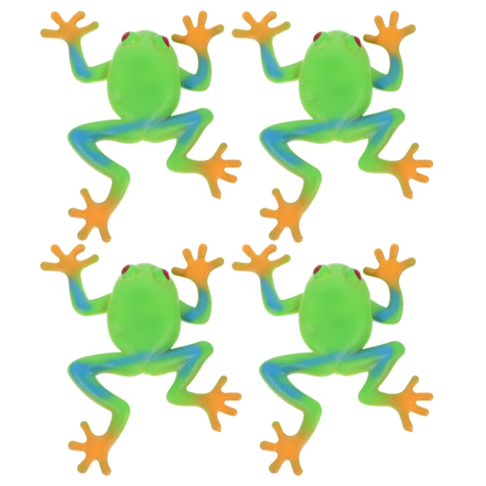 

4 Pcs Vent Frog Green Toys Party Favors for Teens Squeeze Taste Soft Rubber Fidget Shaped Child Stress