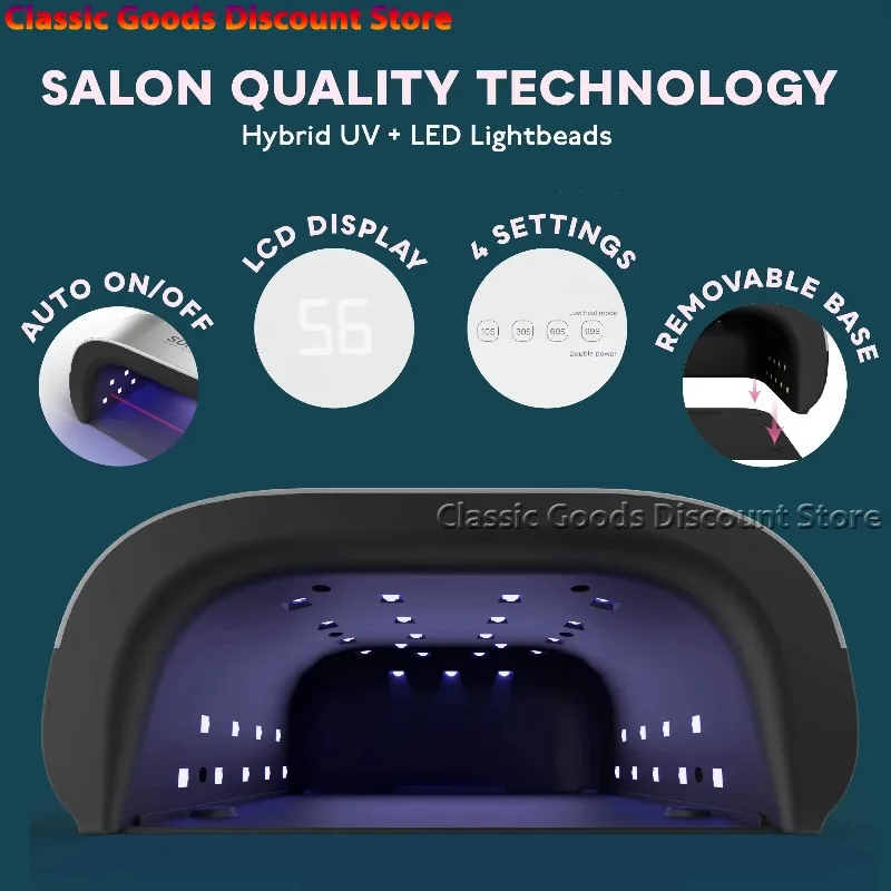 48W 36 LED Lampada UV per asciugatrice per unghie per polimerizzare tutti i gel Poly Polish Motion Sensing Manicure Pedicure Salon Tool 10/30/60/99s Timer