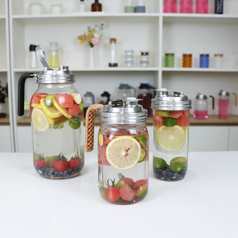 

8.6CM Jar Flip Spouts Lids 304 Stainless Steel Spouts Lid With Handle Reusable Anti Slip Spouts Lid Good Seal Spouts Lid