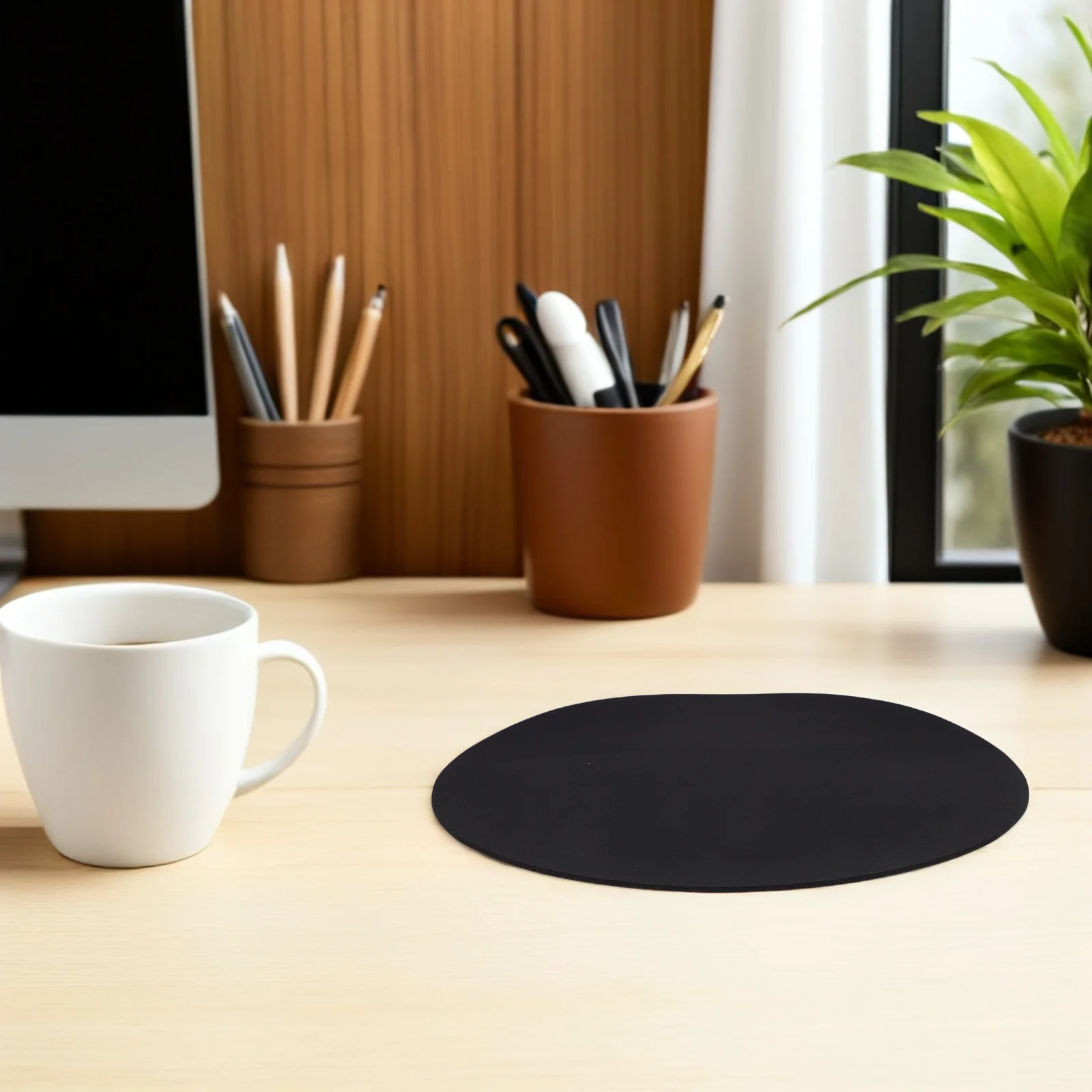 3-teiliges ergonomisches rundes Kork-Mauspad, glatte, rutschfeste Oberfläche, ideal für Büro, Zuhause, Schule und Gaming-Setup, Kork-Mauspad