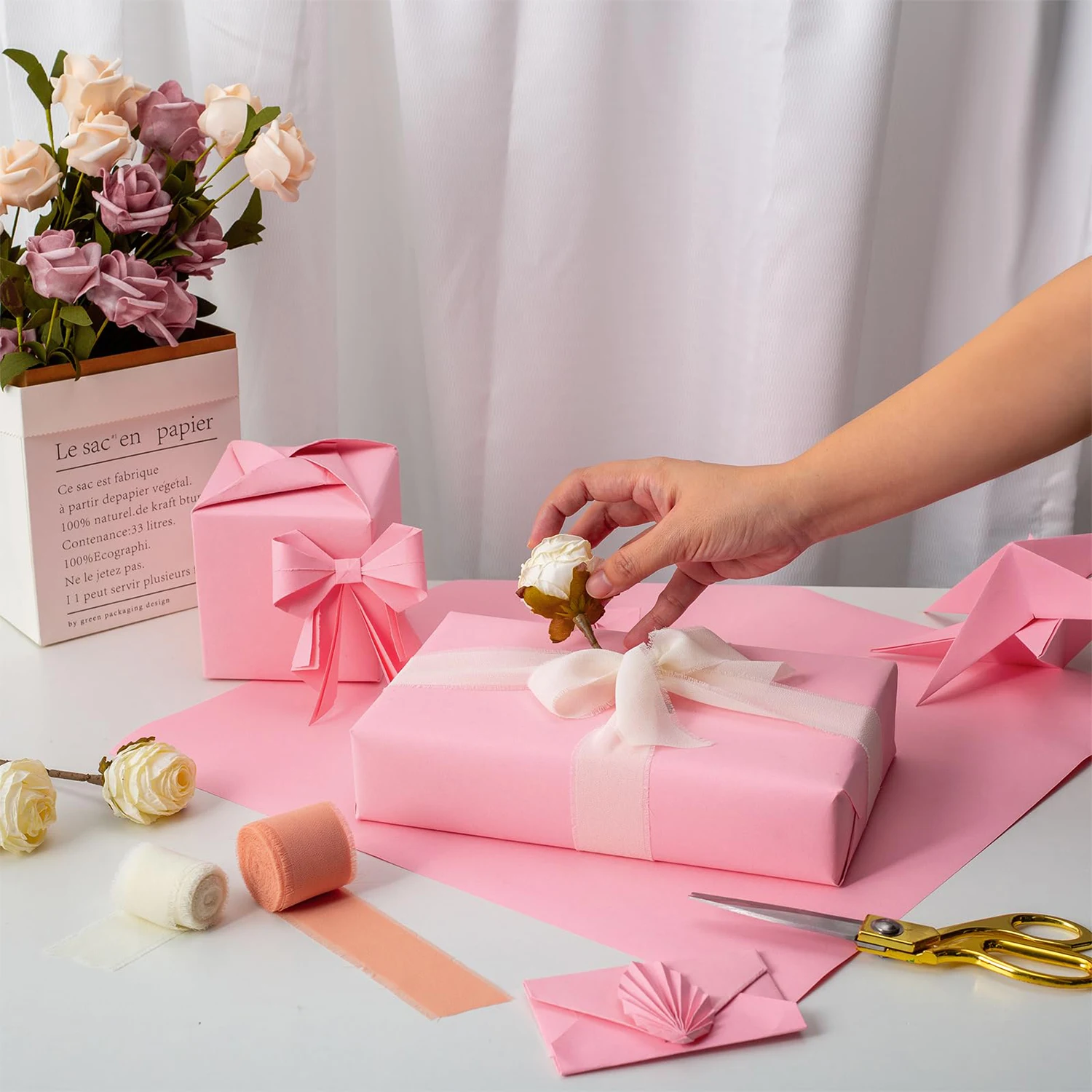 Pink10m   Kraft Paper Roll - Ideal for Gift Wrapping Paper, Packing, Moving,Shipping, Parcel, Wall Art, Crafts, Bulletin Boards