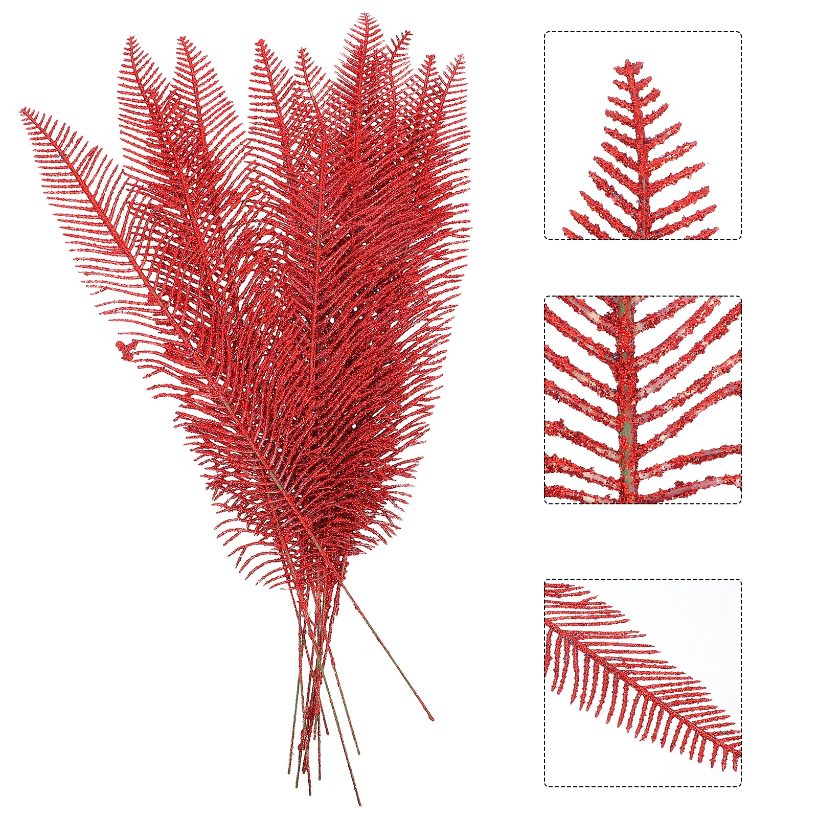 

12Pcs Christmas Simulation Leaves Realistic Lifelike Decorative Leaves for Xmas Tree Wreath Garland Party Supplies Holiday Decor