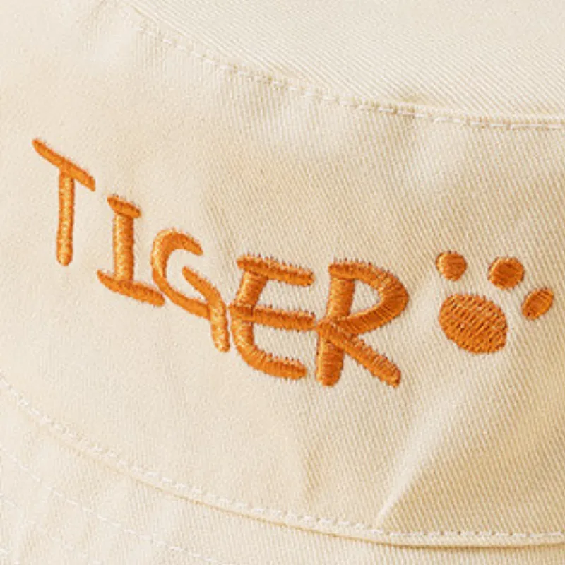 Letter Embroidered Baby Bucket Hat Double Sided Print Toddler Baby Boys Girls Fisherman Caps Cute Print Kids Sun Hat view 5