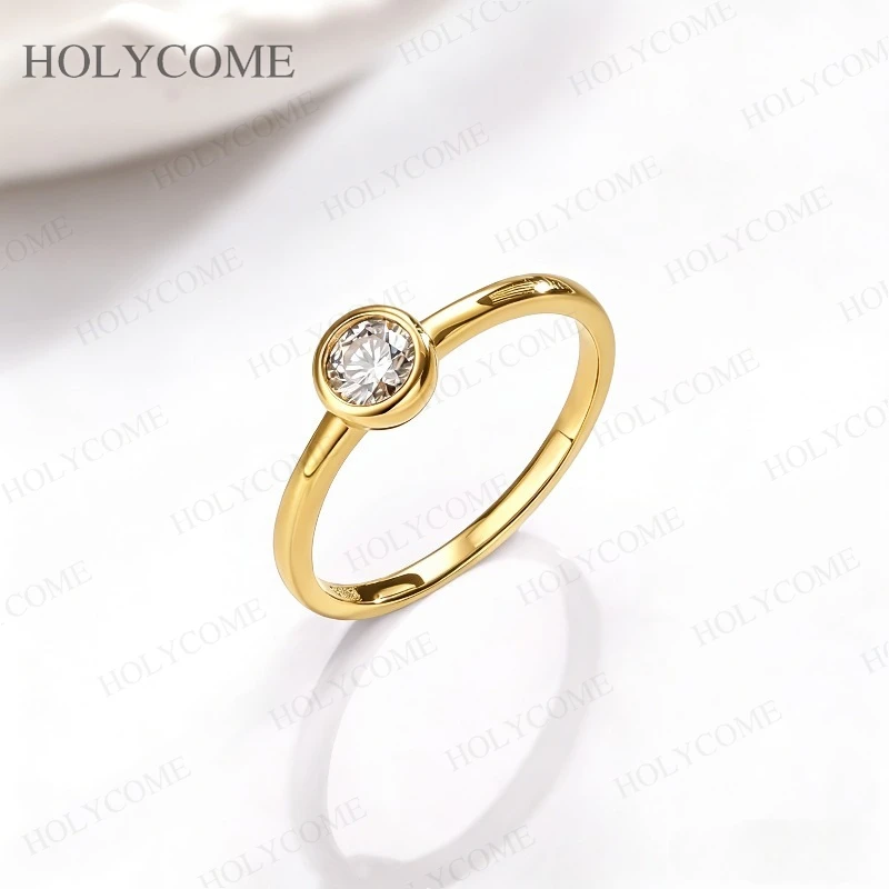 Custom Bubble Ring Moissanite Round 5mm With GRA D Color 925 Sterling Silver Sparkling Jewelry For Wedding Engagement Party
