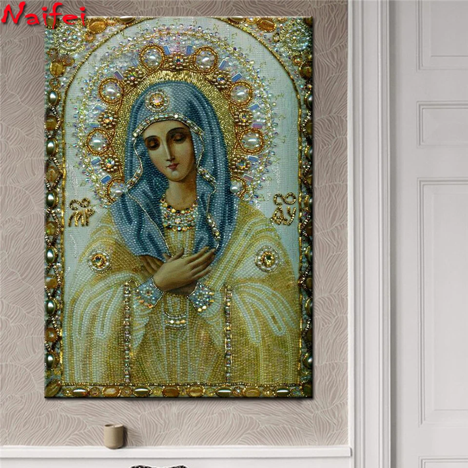 DIY Diamond Painting Full Drill Virgin Madonna Religion Diamond Embroidery Sale Cross Stitch Kits Diamond Mosaic Home Decoration